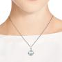 AeraVida Heart Simulated Turquoise Celtic Claddagh .925 Sterling Silver Pendant Necklace