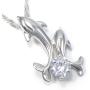 Pearl of Dream Dancing Dolphins Sterling Silver Pendant Necklace