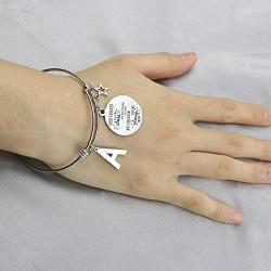 Joycuff Initial Charm Bracelet Friendship Expandable Charm Bracelets-Birthday Gifts for Friends Female