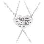 Meiligo Retro 3 Pcs Best Friends Forever Gift Side by Side Or Miles Apart Letter Puzzle Dog Tag Necklace Heart Matching Engraved Letter Jewelry