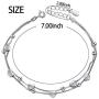 S925 Sterling Silver Jewelry Forever Love Heart Stars Beads Double Chain Bracelet Friendship Adjustable Charm Bracelet Gift for Womens Girls 7+2 inches