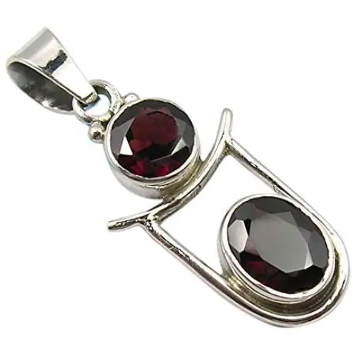SilverStarJewel 7 x 7, 7 x 9 mm Garnet Pendant 1.4'' 925 Fine Silver New Jewelry SilverStarJewel 7 x 7, 7 x 9 mm Garnet Pendant 1.4'' 925 Fine Silver New Jewelry
