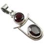 SilverStarJewel 7 x 7, 7 x 9 mm Garnet Pendant 1.4'' 925 Fine Silver New Jewelry