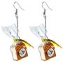 Mountainer Creative Handmade Mini Simulation Food Toast Dangle Earrings for Women Cute Bread Drop Earrings Funny Jewelry Gift