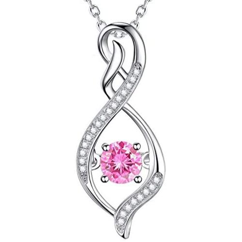 Mothers Day Birthday Gifts for Mom Forever Love Infinity Necklace Birthstones Ruby Peridot Blue Sapphire Pink Tourmaline Citrine Jewelry for Her Sterling Silver …