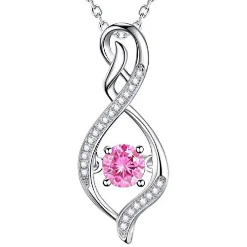 Mothers Day Birthday Gifts for Mom Forever Love Infinity Necklace Birthstones Ruby Peridot Blue Sapphire Pink Tourmaline Citrine Jewelry for Her Sterling Silver …