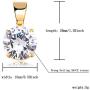 JINAO 15MM 4 Colors Solitaire Colorful Cubic Zirconia Pendant Necklace for Women Elegant Jewelry with Stainless Steel Rope Chain