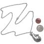 Fish hook Hawaiian Maori Polyneian Hei matau Silver Pewter Mens Pendant Necklace Wealth Prosperity Charm Protection Amulet Safe Travel Safe at sea Talisman for unisex men w Stainless Steel Chain
