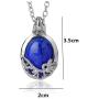 JinYu 2 Set Unisex Vampire Diaries Elena Sapphire Crystal Daylight Ring and Katherine Sapphire Crystal Pendant Daywalking Necklace