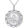 YL St Christopher Necklace Solid 925 Sterling Sliver Personalized Engraved Round Medallion Antiqued Religious Protector Talisman Pendant, Medal/Laced/Locket