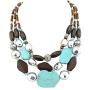 Bocar Personalized Layered Strands Turquoise Statement Chunky Necklace for Women Gifts