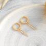 BENEIGE Cute Geometric Awl Shaped Evil Eye Snake Ball Cross CZ Huggie Earring 14K Gold Plated Hoop Earrings for Women