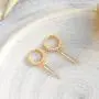 BENEIGE Cute Geometric Awl Shaped Evil Eye Snake Ball Cross CZ Huggie Earring 14K Gold Plated Hoop Earrings for Women