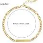YUESUO Dainty Gold Bar Bracelet for Women Simple Delicate Curb Chain Handmade Minimalist Jewelry YUESUO Dainty Gold Bar Bracelet for Women Simple Delicate Curb Chain Handmade Minimalist Jewelry