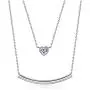 Sterling Silver Cute Heart Pendant Necklace Created Gemstone Diamond Simulant Love Romantic Jewelry Women Girls Birthday Christmas Gifts