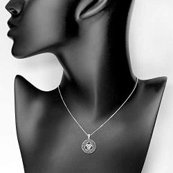 925 Sterling Silver Triple Odin Horn Triskelion Necklace Pendant Necklace, 18''