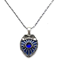 DOLON Police Officer Badge Pendant Chain Necklace America Pretend Play Jewelry Gift