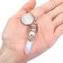 JOVIVI Rose Gold Plated Flower Wrapped Man-made Opalite Healing Crystal Necklace Hexagonal Prism Pointed Quartz Yoga Energy Chakra Gemstone Pendant Pendulum Reiki Jewelry JOVIVI Rose Gold Plated Flower Wrapped Man-made Opalite Healing Crystal Necklace Hexagonal Prism Pointed Quartz Yoga Energy Chakra Gemstone Pendant Pendulum Reiki Jewelry