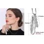 ALAIX Womens Necklace Silver Chain Necklaces with Leaf Shiny Bling Sparkle Pendant Sweater Necklace Long for Women