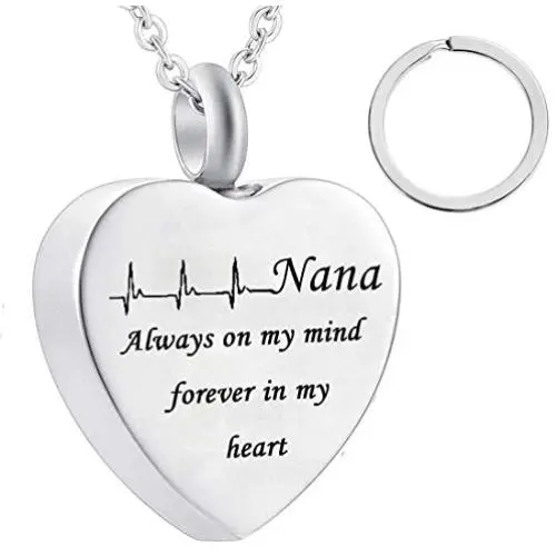 misyou dad and mom Cremation Jewelry Cardiogram Necklace Silver Always in My Heart Memorial Necklace Ashes Keepsake Pendant misyou dad and mom Cremation Jewelry Cardiogram Necklace Silver Always in My Heart Memorial Necklace Ashes Keepsake Pendant