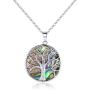 Barzel 18K White Gold Plated Created Abalone Pearl Tree Of Life Necklace (1)