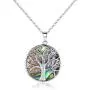 Barzel 18K White Gold Plated Created Abalone Pearl Tree Of Life Necklace (1)