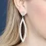 RIAH FASHION Sparkly Rhinestone Chandelier Statement Drop Earrings - Bridal Wedding Crystal Cubic Zirconia Geometric Dangles Rectangle, Teardrop, Pointed Oval Marquise, Rhombus
