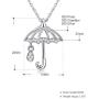 BEAUTY CHARM Womens Sterling Silver Umbrella Pendant Necklace Cubic Zircon Umbrella Necklace
