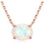 Ellena Rose Sterling Silver Opal Necklace, 925 Sterling Silver, Small Dainty Oval Opal Jewelry for Women, Gemstone Necklaces, Womens Jewelry, Simple Rose Gold Necklaces for Women