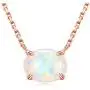 Ellena Rose Sterling Silver Opal Necklace, 925 Sterling Silver, Small Dainty Oval Opal Jewelry for Women, Gemstone Necklaces, Womens Jewelry, Simple Rose Gold Necklaces for Women