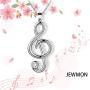Heart Music Note Treble Clef and Bass Clef Necklace for Women Girls 925 Sterling Silver/Black/18K Gold Plated Music Lovers Necklace Music Symbol Jewelry for Mom