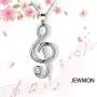 Heart Music Note Treble Clef and Bass Clef Necklace for Women Girls 925 Sterling Silver/Black/18K Gold Plated Music Lovers Necklace Music Symbol Jewelry for Mom