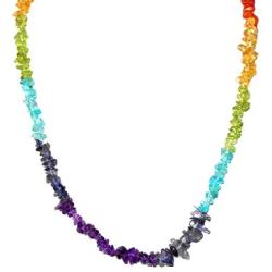 Zenergy Gems Selenite Charged Natural Gemstone Chip Necklaces + Selenite Puffy Heart Charger [Included]