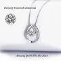 ARINZA Sterling Silver Necklaces for Women Dancing Diamond & Swarovski Cubic Zirconia Pendant Necklace Silver Chain 18, Jewelry for Women Girl