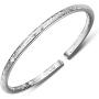 Merdia Womens 999 Solid Sterling Silver Flower Carved Bangle Cuff Bracelets 21g Weight for Wedding Gift