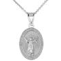 925 Sterling Silver Cubic Zirconia Divine Child Divino Niño Jesús Medal Pendant Necklace