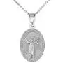 925 Sterling Silver Cubic Zirconia Divine Child Divino Niño Jesús Medal Pendant Necklace
