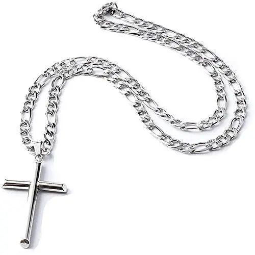 Riveting Jewelry 14K Gold Figaro Chain Style Cross Pendant Necklace Solid Clasp for Men,Women,Teens Thin for Charms Miami Cuban Link Diamond Cut Riveting Jewelry 14K Gold Figaro Chain Style Cross Pendant Necklace Solid Clasp for Men,Women,Teens Thin for Charms Miami Cuban Link Diamond Cut