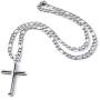 Riveting Jewelry 14K Gold Figaro Chain Style Cross Pendant Necklace Solid Clasp for Men,Women,Teens Thin for Charms Miami Cuban Link Diamond Cut