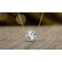 MIA SARINE Sterling Silver Solitaire with Halo Cubic Zirconia Necklace for Women