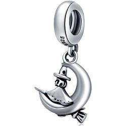 Choruslove Halloween charms 925 Sterling Silver Mask, Owl, Witch Beads Suitable for European Women Bracelet, Gifts for Women/Men