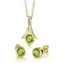 Gem Stone King 18K Yellow Gold Plated Silver Green Peridot and White Diamond Pendant and Earrings Jewelry Set (2.60 Cttw with 18 Inch Chain) Gem Stone King 18K Yellow Gold Plated Silver Green Peridot and White Diamond Pendant and Earrings Jewelry Set (2.60 Cttw with 18 Inch Chain)