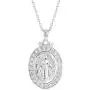 925 Sterling Silver Clear CZ Miraculous Virgin Mary Medal Pendant Necklace Ladies 19'' 925 Sterling Silver Clear CZ Miraculous Virgin Mary Medal Pendant Necklace Ladies 19''