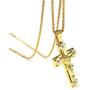 Cross Necklaces for Women Men,Iced Out Stainless Steel Jesus Necklaces Christian Catholic Gold Pendant, 20-24 Inches Chain