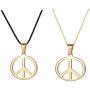 2Pcs Peace Sign Pendant Necklace for Women Men 1960s 1970s Hippie Party Accessories Leather Costume Pendant Necklace