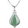 iSTONE 925 Sterling Silver Natural Crytral for Womens Pendant Necklace, Gemstone Birthstone with 18'' Silver Chain Ladies