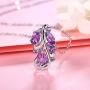 ATTA GEMS Purple Amethyst Pendant Necklace for Women 925 Sterling Silver Natural Gemstone Jewelry Gifts for Wife Mom Girlfriend