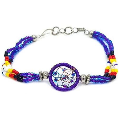Mia Jewel Shop Handmade Native American Style Tribal Dream Catcher Beaded Multi Strand Bracelet