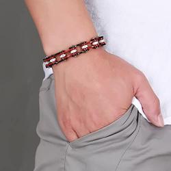 BEMI Cool Style Gothic 10MM Wide Bike Motorcycle Chain Polished Stainless Steel Link Bracelet for Men