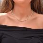 NYC Sterling Womens Magnificent 2mm Round Cubic Zirconia Tennis Necklace
